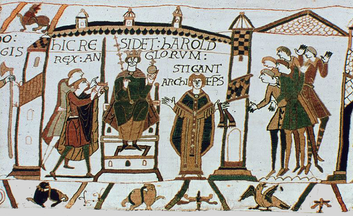  Harold as king of England, as depicted in the Bayeux Tapestry. 